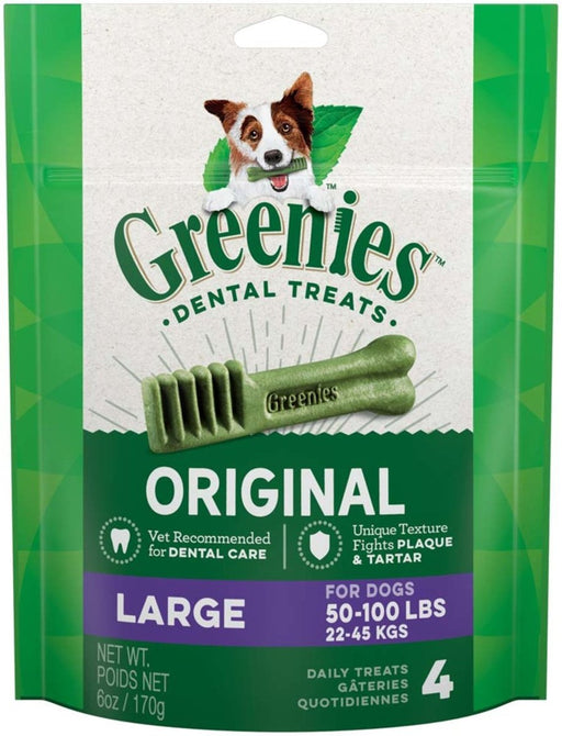 Greenies Dog Dental Treats Large Original 1ea/6 oz, 4 ct - Petsplace.store