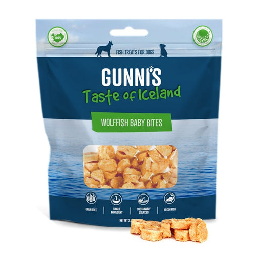 Gunnis Dog Baby Bites Wolf Fish 2.5oz. - Petsplace.store