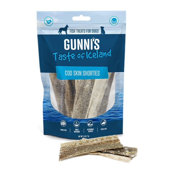 Gunnis Dog Cod Skins Shorties 2.5oz. - Petsplace.store