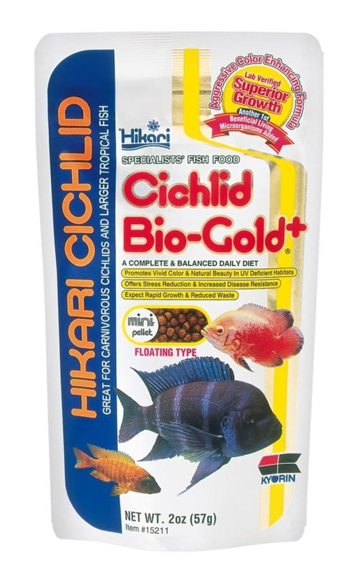 Hikari USA Cichlid BioGold+ Pellet Fish Food 1ea/2 oz, Mini - Petsplace.store