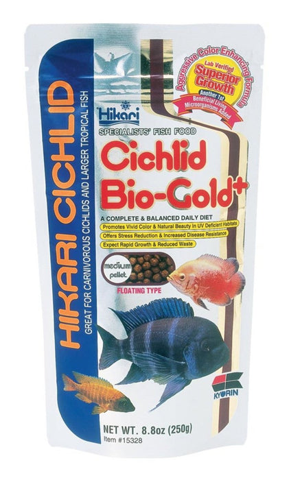 Hikari USA Cichlid BioGold+ Pellet Fish Food 1ea/8.8 oz, MD - Petsplace.store