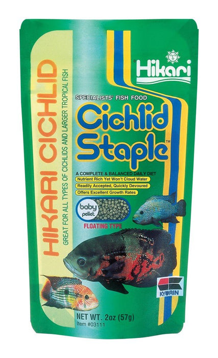 Hikari USA Cichlid Staple Baby Pellets Fish Food 1ea/2 oz, Baby - Petsplace.store