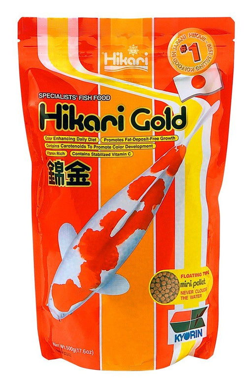 Hikari USA Gold Color Enhancing Pellet Fish Food for Koi and Pond Fishes 1ea/17.6 oz, Mini - Petsplace.store