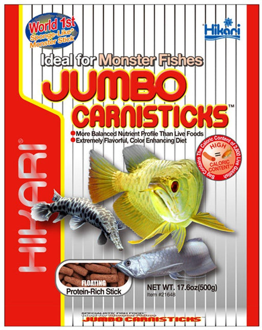 Hikari USA Jumbo CarniSticks® Floating Fish Food 1ea/17.6 oz, Jumbo - Petsplace.store