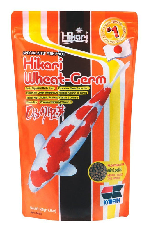 Hikari USA Wheat - Germ Floating Pellet Fish Food for Koi, Goldfish and Other Pond Fishes 1ea/17.6 oz, Mini - Petsplace.store