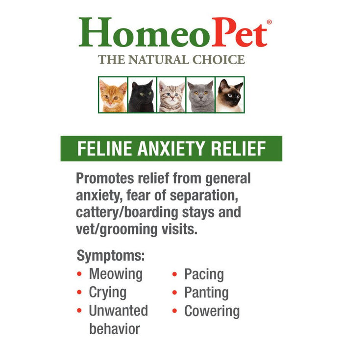 HomeoPet Feline Anxiety Relief Drops 1ea/15 ml - Petsplace.store