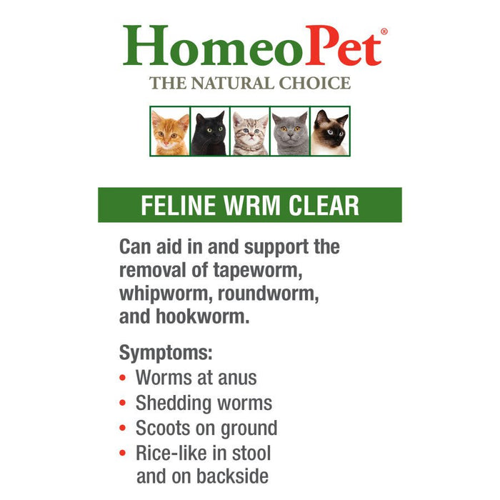 HomeoPet Feline WRM Clear 1ea/15 ml - Petsplace.store