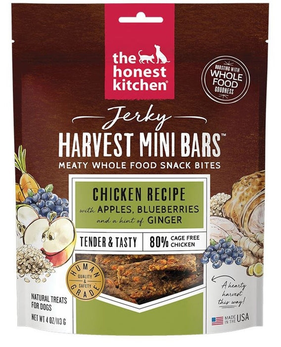 Honest Kitchen Dog Chicken Jerky Harvest Bars Mini 4oz. - Petsplace.store