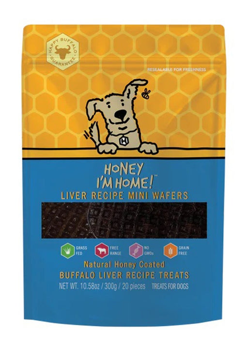 Honey Im Home Dog Buffalo Liver Wafer Mini 20Pk - Petsplace.store