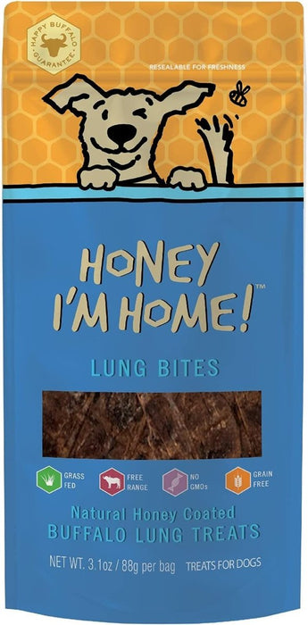 Honey Im Home Dog Buffalo Lung Bites 3.1oz. - Petsplace.store