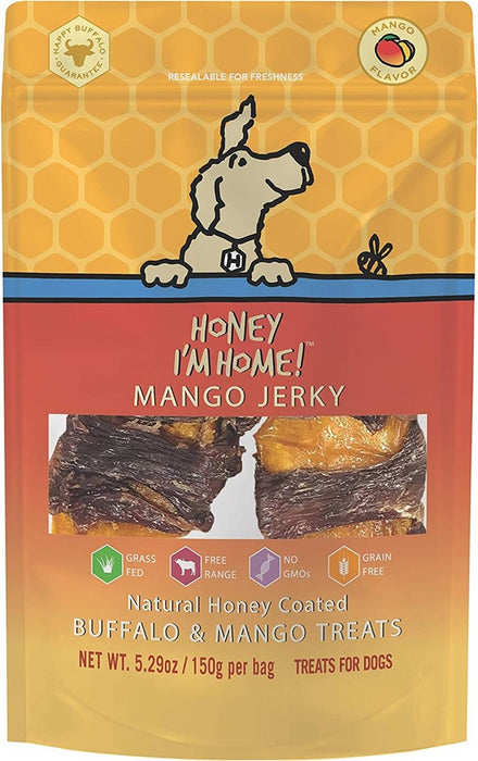 Honey Im Home Dog Buffalo Mango Jerky 5.29oz. - Petsplace.store