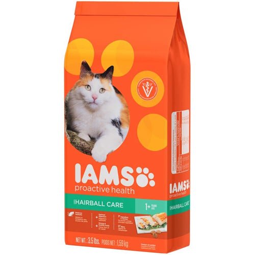 IAMS Proactive Health Hairball Care Adult Dry Cat Food Chicken & Salmon 1ea/3.5 lb - Petsplace.store