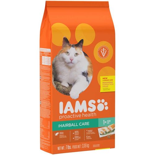 IAMS Proactive Health Hairball Care Adult Dry Cat Food Chicken & Salmon 1ea/7 lb - Petsplace.store