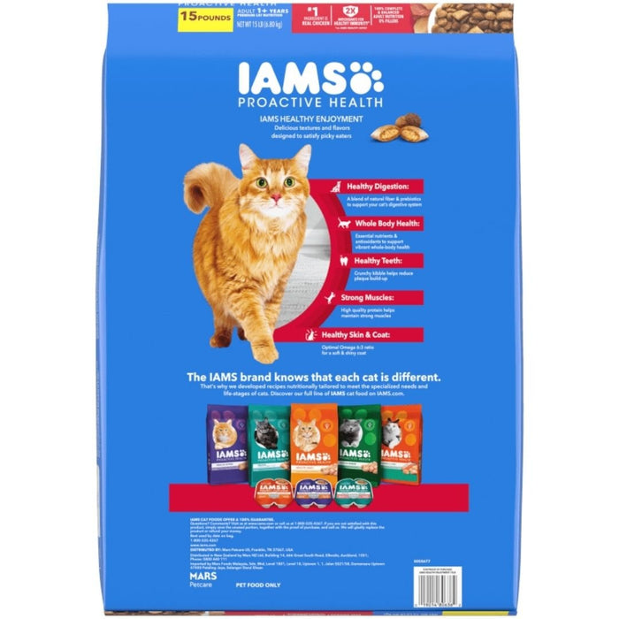 IAMS ProActive Health Healthy Enjoyment Dry Cat Food Chicken & Beef 1ea/15 lb - Petsplace.store