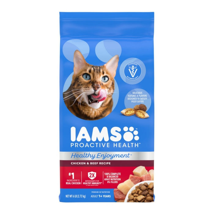 IAMS ProActive Health Healthy Enjoyment Dry Cat Food Chicken & Beef, 1ea/6 lb - Petsplace.store