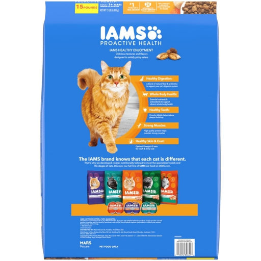 IAMS ProActive Health Healthy Enjoyment Dry Cat Food Chicken & Salmon 1ea/15 lb - Petsplace.store