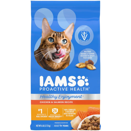 IAMS ProActive Health Healthy Enjoyment Dry Cat Food Chicken & Salmon 1ea/6 lb - Petsplace.store