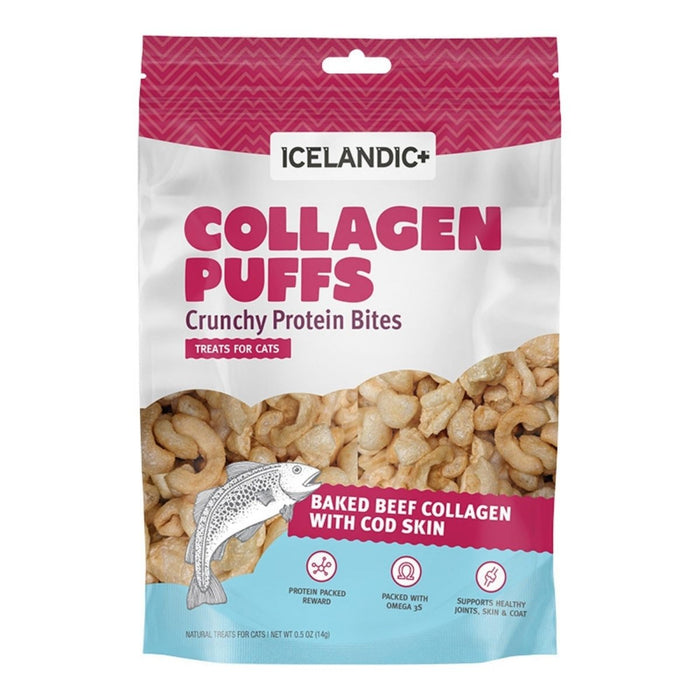 Icelandic Cat Beef Collagen Puffs With Fish 0.5oz. - Petsplace.store