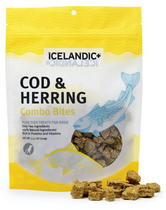 Icelandic Cod And Herring Combo Bites Fish Dog Treat 3.52 - oz. Bag - Petsplace.store