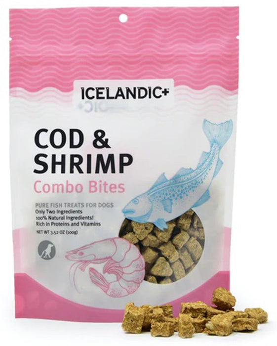 Icelandic Cod And Shrimp Combo Bites Fish Dog Treat 3.52 - oz. Bag - Petsplace.store