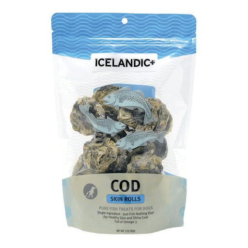 Icelandic Cod Skin Rolls Single 3oz. Bag - Petsplace.store