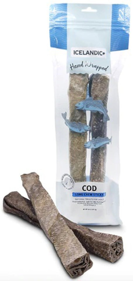 Icelandic Dog Cod Skin Chew Stick 10 Inches 2 Pack - Petsplace.store