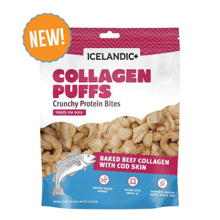 Icelandic Dog Collagen Puffs Bites With Fish 2.5oz. - Petsplace.store