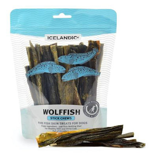 Icelandic Dog Wolffish Skin Stick Chews 4oz. - Petsplace.store