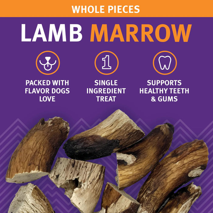 Icelandic Lamb Marrow Whole Pieces Dog Treat 4.5 - oz. Bag - Petsplace.store