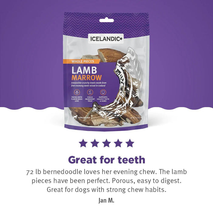 Icelandic Lamb Marrow Whole Pieces Dog Treat 4.5 - oz. Bag - Petsplace.store