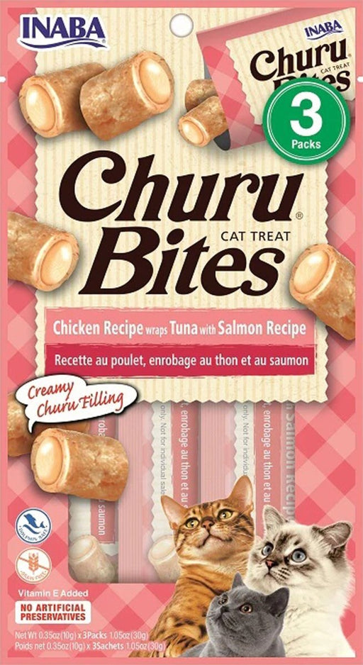 **Inaba Cat Churu Bite Chicken Wrap Tuna Salmon 6Ct/1.05Oz - Petsplace.store