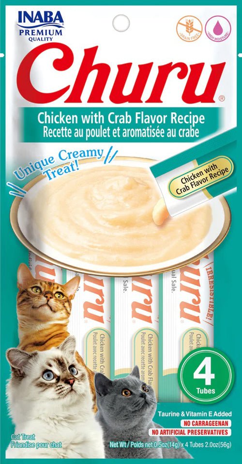 **Inaba Cat Churu Puree Chicken Crab 0.52oz. (6 Count) - Petsplace.store