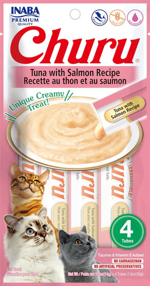 **Inaba Cat Churu Puree Tuna Salmon 0.52Oz/6Ct - Petsplace.store