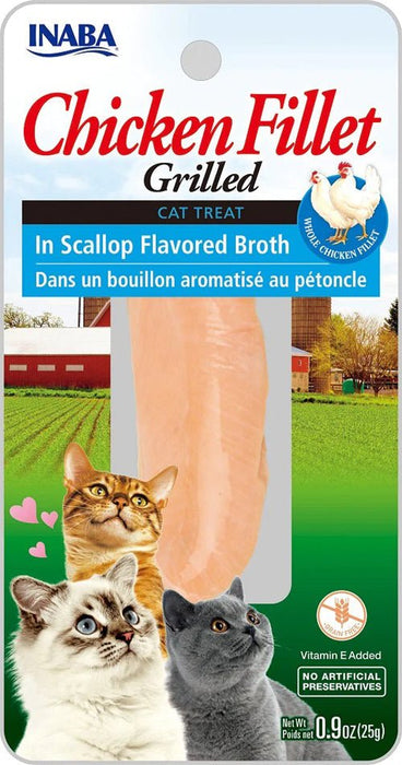 **Inaba Cat Grill Fil Chicken/Scallop Broth 0.9Oz/6Ct. - Petsplace.store