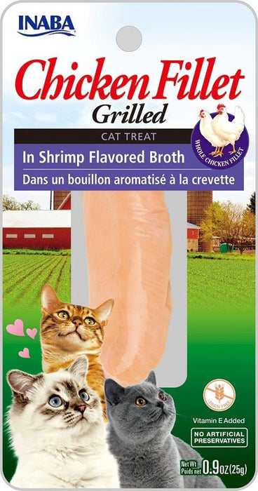 **Inaba Cat Grill Fil Chicken/Shrim Broth 0.9Oz/6Ct. - Petsplace.store