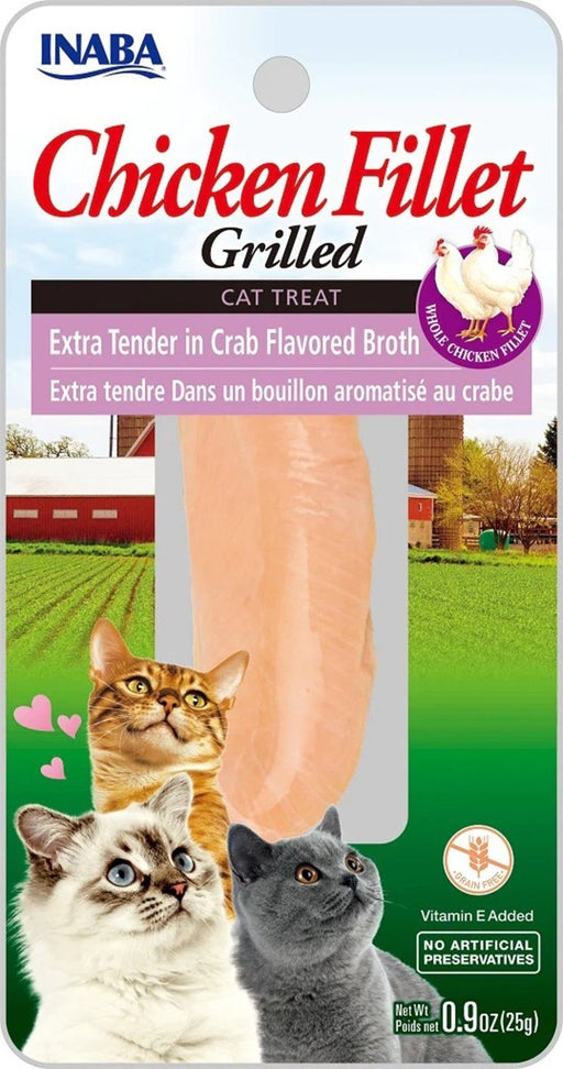 **Inaba Cat Grill Fil Xtnder Chicken /Crab Broth .9Oz/6Ct - Petsplace.store