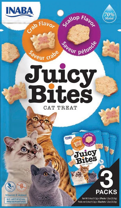 **Inaba Cat Juicy Bites Scallop Crab 1.2oz. (6 Count) - Petsplace.store