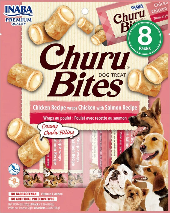 **Inaba Dog Churu Bite Chken Salm On Wraps 6Ct/3.36Oz - Petsplace.store