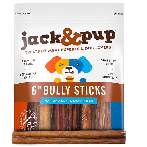 Jack & Pup Bull Stick 6" 5Ct - Petsplace.store