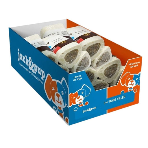 Jack & Pup D 3 - 4" Filled Bone Bully 18Ct Disp Box - Petsplace.store