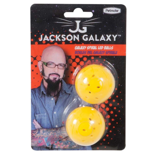 Jackson Galaxy Spiral LED Ball Cat Toy Yellow 1ea/2 pk - Petsplace.store