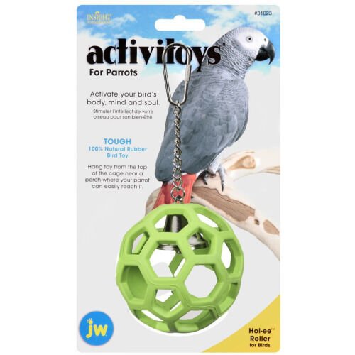 JW Pet ActiviToy Hol - ee Roller Bird Toy Multi - Color 1ea/LG - Petsplace.store