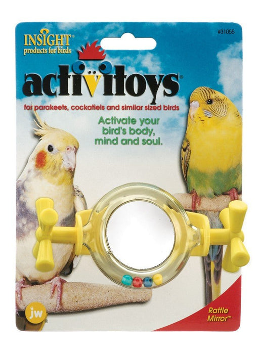 JW Pet ActiviToy Rattle Mirror Bird Toy Assorted 1ea/SM/MD - Petsplace.store