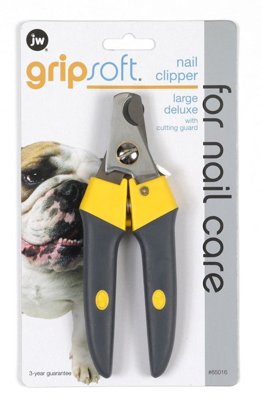 JW Pet Deluxe Dog Nail Clipper Grey/Yellow 1ea/LG - Petsplace.store