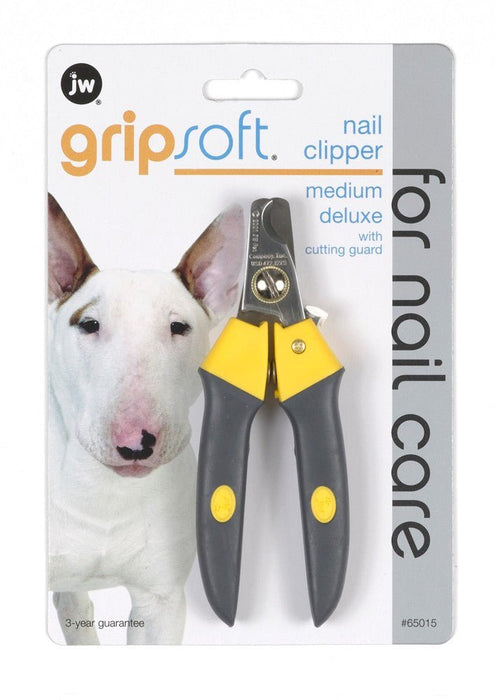 JW Pet Deluxe Dog Nail Clipper Grey/Yellow 1ea/MD - Petsplace.store