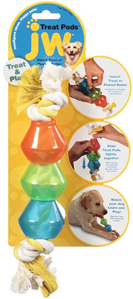 JW Pet Treat Pod Rope Dog Toy 1ea/SM - Petsplace.store