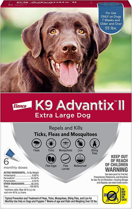 K9 Advantix Ii Dog Extra Large Blue 6 - Pack - Petsplace.store