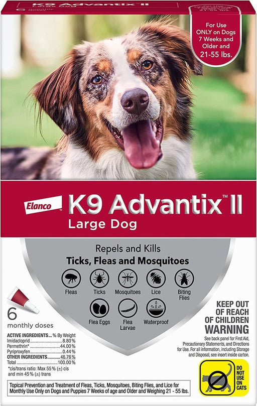 K9 Advantix Ii Dog Large Red 6 - Pack - Petsplace.store