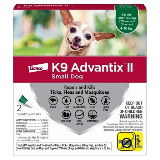 K9 Advantix Ii Dog Small Green 2 - Pack - Petsplace.store