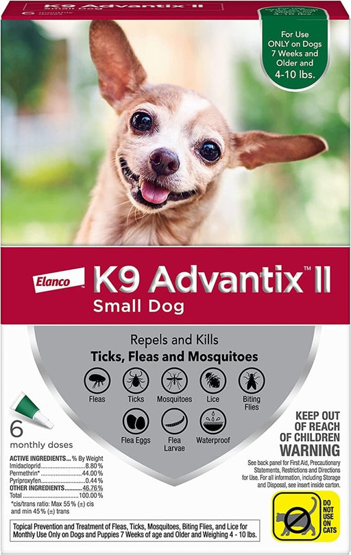 K9 Advantix Ii Dog Small Green 6 - Pack - Petsplace.store